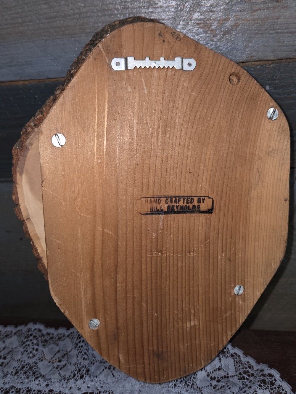 Handcrafted Brown and Tan Raccoon Wood Accent Piece - Picture 3 of 4